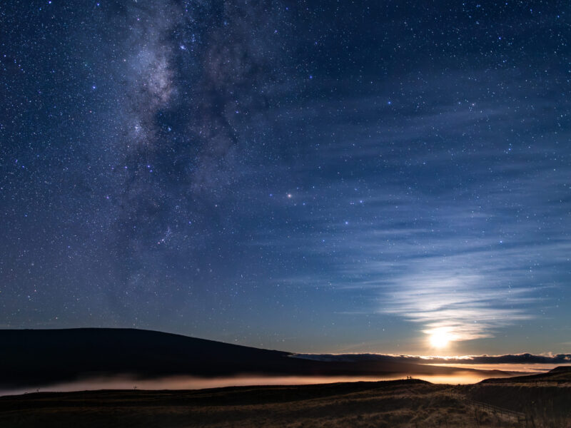 Moonset and Stars